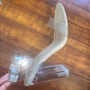 Clear thick heels